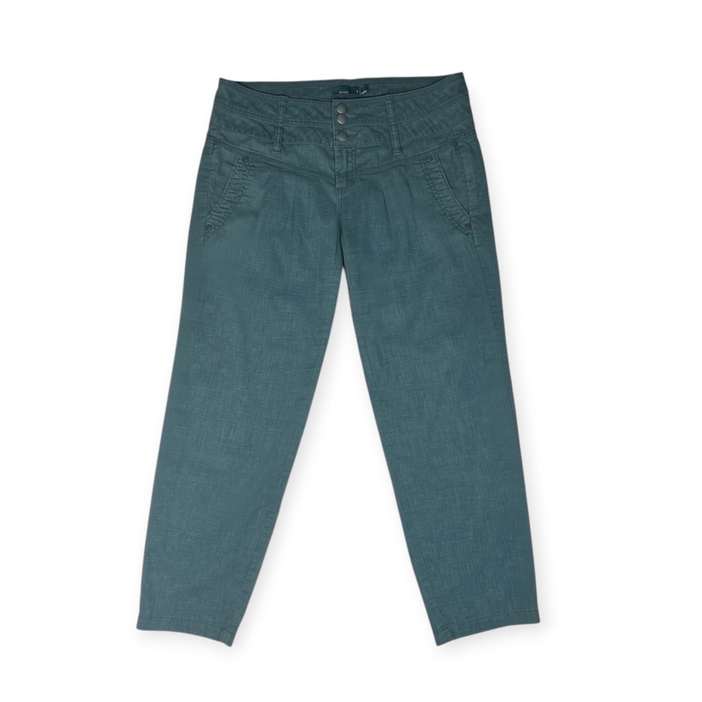 prAna Linen Blend Pants Teal Excellent 8 Women